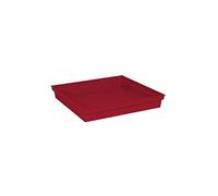 EDA - Platillo Cuadrado Toscana 40 cm - para Maceta Cuadrada Toscana 50 cm - 40 x 40 x 5,9 cm - Rojo rubí