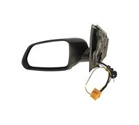 EDA PREMIUM carro Espejo retrovisor lateral Izquierda 1Z0857537 adecuado para VW POLO IVF 2005-2009, mecánico, sin calefacción, vidrio cromado, ASFÉRICO, con indicador