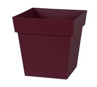 EDA Toscana - Maceta Cuadrada de 32 cm, Volumen 22 L, 32 x 32 x 32 cm, Color Rojo Burdeos