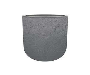 EDA Volcania'Up - Maceta Redonda (40 cm, 32,5 L, decoración de Piedra de imitación, Pared Individual, Zona de retención de Agua, diámetro 38,5 x 36,8 cm), Color Gris
