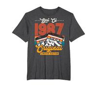 Edad 35 Lo Mejor de 1987 Cassette 35 cumpleaños Hombre Camiseta, Hombre Tallas Grandes, Jaspeado Oscuro, 2X Alto