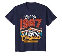 Edad 35 Lo Mejor de 1987 Cassette 35 cumpleaños Hombre Camiseta, Niños, Azul Marino, 2 años