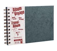 Edad bolsa de viaje, 21 x 14,8, 40 hojas, de rayas, 120 g + PLAIN negro - Funda de piel 160 g papel - gris