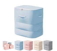 EDAT Implicationi Ultra Space Saving Self Compression Organizer, Peliaral Compression Organizer, Storage Tote for Clothes(Blue,L)