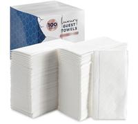 eDayDeal - Toallas de mano desechables con tacto de lino de lujo a granel, suaves y absorbentes como servilletas de papel para baño, cocina, bodas, fiestas, cenas o eventos, color blanco, 100 unidades