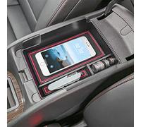 EDBETOS Bandeja organizadora de consola central compatible con accesorios Chevy Malibu 2016-2018 2019 2020 2021 2022 2023, bandeja de inserción de caja de almacenamiento para reposabrazos secundario interior, agujero para cable USB, material ABS, rojo