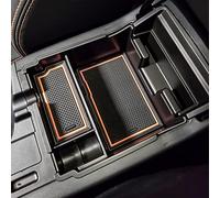 EDBETOS Bandeja organizadora de consola central para Subaru Crosstrek 2018-2021 y compatible con Subaru Impreza 2017-2021 Accesorios Apoyabrazos Caja de almacenamiento secundaria ABS (ribete naranja)