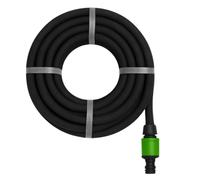 Edco Eindhoven B.V. Kinzo - Manguera de riego de 15 m de diámetro de 14 mm, manguera de jardín con 3 acoplamientos, manguera de jardín de ahorro de agua para sistema de pulverización, manguera negra