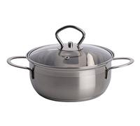 Edco Pan+Glass lid 16x7,5cm SS 1,4L, Silver, 16 x 7.5 cm