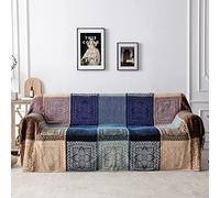 Edcooy Manta Bohemia con borlas Jacquard de felpilla para Cama, sofá, Silla, decoración Bohemia (Morado, Grande 86 x 102 Pulgadas)