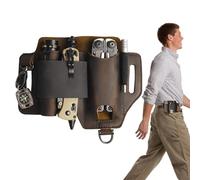 EDCs Tool, 18 * 15cm Multifunction Cowhide EDCs Pocket Organizer | Belt Sheath Pocket Organizer - Leather Pouch with Pen Holder