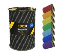 EdcX 4 mm Nylon Paracord 550 100 m (330 pies) - Tipo III, Cuerda 100% Nylon, Cuerda de 7 hebras, Cuerda de Nylon de 4 mm en Colores sólidos (Reflective Black, 100 m)