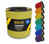 EdcX 4 mm Nylon Paracord 550 30 m (100 pies) - Tipo III, Cuerda 100% Nylon, Cuerda de 7 hebras, Cuerda de Nylon de 4 mm en Colores sólidos (Reflective Yellow, 30 m)