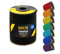 EdcX 4 mm Nylon Paracord 550 30 m (100 pies) - Tipo III, Cuerda 100% Nylon, Cuerda de 7 hebras, Cuerda de Nylon de 4 mm en Colores sólidos (Black Snake, 30 m)