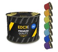EdcX 4 mm Nylon Paracord 550 50 m (165 pies) - Tipo III, Cuerda 100% Nylon, Cuerda de 7 hebras, Cuerda de Nylon de 4 mm en Colores sólidos (Reflective Black, 50 m)