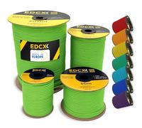 EdcX 4mm Nylon Paracord 550 15m (50 Feet) | Ideal for Camping, Survival, Outdoor, Crafting, DIY | 100% Nylon Rope 4mm | Paracord 550 Type III in Solid Color (Neon Green, 15 m)