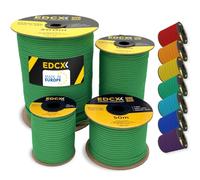 EdcX 4mm Nylon Paracord 550 15m (50 Feet) | Ideal for Camping, Survival, Outdoor, Crafting, DIY | 100% Nylon Rope 4mm | Paracord 550 Type III in Solid Color (Green, 15 m)