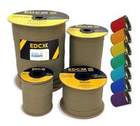 EdcX 4mm Nylon Paracord 550 15m (50 Feet) | Ideal for Camping, Survival, Outdoor, Crafting, DIY | 100% Nylon Rope 4mm | Paracord 550 Type III in Solid Color (Light Khaki, 15 m)