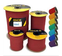 EdcX 4mm Nylon Paracord 550 15m (50 Feet) | Ideal for Camping, Survival, Outdoor, Crafting, DIY | 100% Nylon Rope 4mm | Paracord 550 Type III in Solid Color (Red, 15 m)