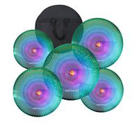 Eddaray Paquete de platillos de bajo volumen, juego de platillos silenciosos de 14 pies, par de hihats + choque de 16 pulgadas + choque de 18 pies + 20 pulgadas, 5 piezas de platillos silenciosos para