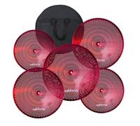 Eddaray Paquete de platillos de bajo volumen - Juego de silencio de 14 pies, par Hihats de 16 pulgadas, choque de 18 pies, paseo de 20 pulgadas, juego de batería de 5 piezas para práctica silenciosa