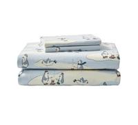 Eddie Bauer 196485 Patinaje pingüinos Juego de sábanas, Blue Sky, Cama Individual