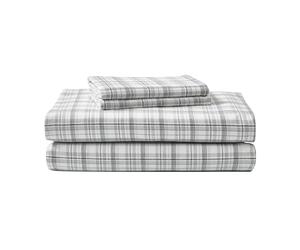 Eddie Bauer Beacon Hill Franela Juego de sábanas, Gris, Matrimonio Doble