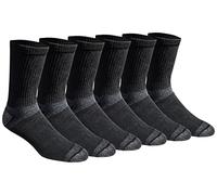 Eddie Bauer Men's Socks Dura Dri Moisture Control 6-Pair Crew Socks Calcetines, Negro (6 Pares), L (Pack de 6) Hombres