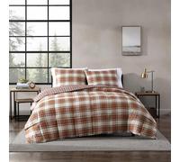 Eddie Bauer | Edgewood Collection edredón Reversible de microgamuza Supersuave con Fundas, Juego de 3 Piezas, Preencogido y Cepillado para Mayor suavidad, Algodón, Rojo, Full/Queen