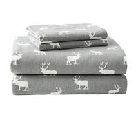 Eddie Bauer Elk Grove Franela Juego de sábanas, Gris, Doble