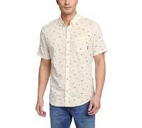 Eddie Bauer Hombre Baja Camisa Manga Corta Casual Camisa Estampada, Beige, M