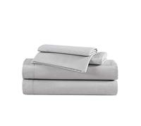 Eddie Bauer Home - Juego de sábanas de algodón de la colección de Franela, preencogidas y cepilladas para Mayor suavidad, Comodidad y sensación acogedora, Individual, Gris