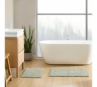Eddie Bauer - Juego de alfombras de baño, Felpa Suave con Parte Trasera Antideslizante, de Secado rápido y súper Absorbente (Verde Oliva Logan, 2 Unidades)