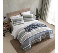 Eddie Bauer Juego de Cama Reversible de algodón, para Todas Las Estaciones, decoración del hogar, Escalera de salmón, Color Caqui, Gris, Azul Marino, Verde, tamaño Queen