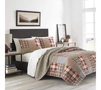 Eddie Bauer - Juego de edredón King, Ropa de Cama Reversible de algodón con Fundas a Juego, decoración Ligera del hogar para Todas Las Estaciones (marrón espino, King)