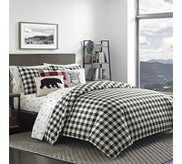Eddie Bauer - Juego de edredón para bañera de montaña, Color Negro, Negro, Full/Queen