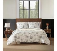 Eddie Bauer - Juego de funda de edredón matrimonial/queen, ropa de cama súper suave con fundas a juego, decoración acogedora para el hogar, certificado Oeko-Tex (Rocky Mountain Cabin Grey, Full/Queen)