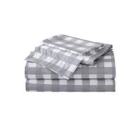 Eddie Bauer - Juego de ropa de cama de percal de algodn con sbanas completas, decoracin ntida y fresca para el hogar (Lakehouse Plaid Full)