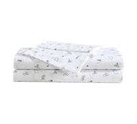 Eddie Bauer - Juego de sábanas, Lujosa Ropa de Cama de percal de algodón con Funda de Almohada a Juego, Fresco y Fresco, Totalmente elástico (Verde Campamento, Individual)