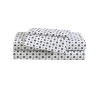Eddie Bauer - Juego de sábanas tamaño Queen, Juego de Ropa de Cama de percal de algodón, decoración súper Suave para el hogar, Certificado Oeko-Tex (Fairisle Sprinkle Black, Queen)