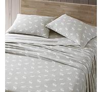 Eddie Bauer - Juego de sábanas tamaño Queen, Ropa de Cama de Franela de algodón Transpirable con Bolsillos Profundos, Cepillado para Mayor suavidad, decoración acogedora del hogar, Certificado