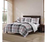 Eddie Bauer- King Comforter Set, Reversible Microsuede Bedding with Matching Sham(s), Casual Home Decor (Normandy Plaid Black, King)