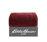 Eddie Bauer - Manta de Felpa Suave con Reverso de microvisón, acogedora decoración del hogar para Cama o sofá (Rojo sólido Texturizado, 50 x 60 Pulgadas)