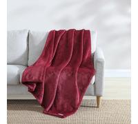Eddie Bauer - Manta, Felpa Ultra Suave decoración del hogar, Ropa de Cama para Todas Las Estaciones (Rojo sólido Ultra Lux, 50 x 60)