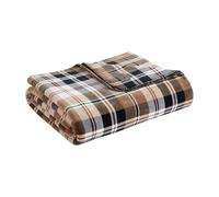 Eddie Bauer - Manta matrimonial/Queen, Ropa de Cama Reversible de Felpa, decoración del hogar a Cuadros, Certificado Oeko-Tex (Tralhead Plaid Beige, Full/Queen)