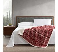 Eddie Bauer - Manta Reversible, Ropa de Cama Sherpa cálida, Ligera y cálida para los Meses más fríos (Alpine Fair Isle, Manta)