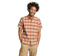 Eddie Bauer Men's Pack It Seersucker Short-Sleeve Shirt, Tangelo, Medium