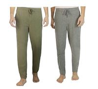 Eddie Bauer Men's Super Soft 2 Pack Lounge Joggers (Olive/Dark Heather Grey, Large)