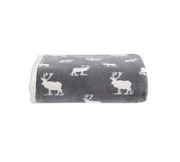 Eddie Bauer Ropa de Cama Reversible de Forro Polar Sherpa para decoración del hogar para Todas Las Estaciones, poliéster, Postura de Alce, Gris, Manta