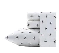 Eddie Bauer - Sábanas Individuales XL, Juego de Ropa de Cama de percal de algodón para decoración del hogar (Moscas de Pesca Blancas, Individual XL)